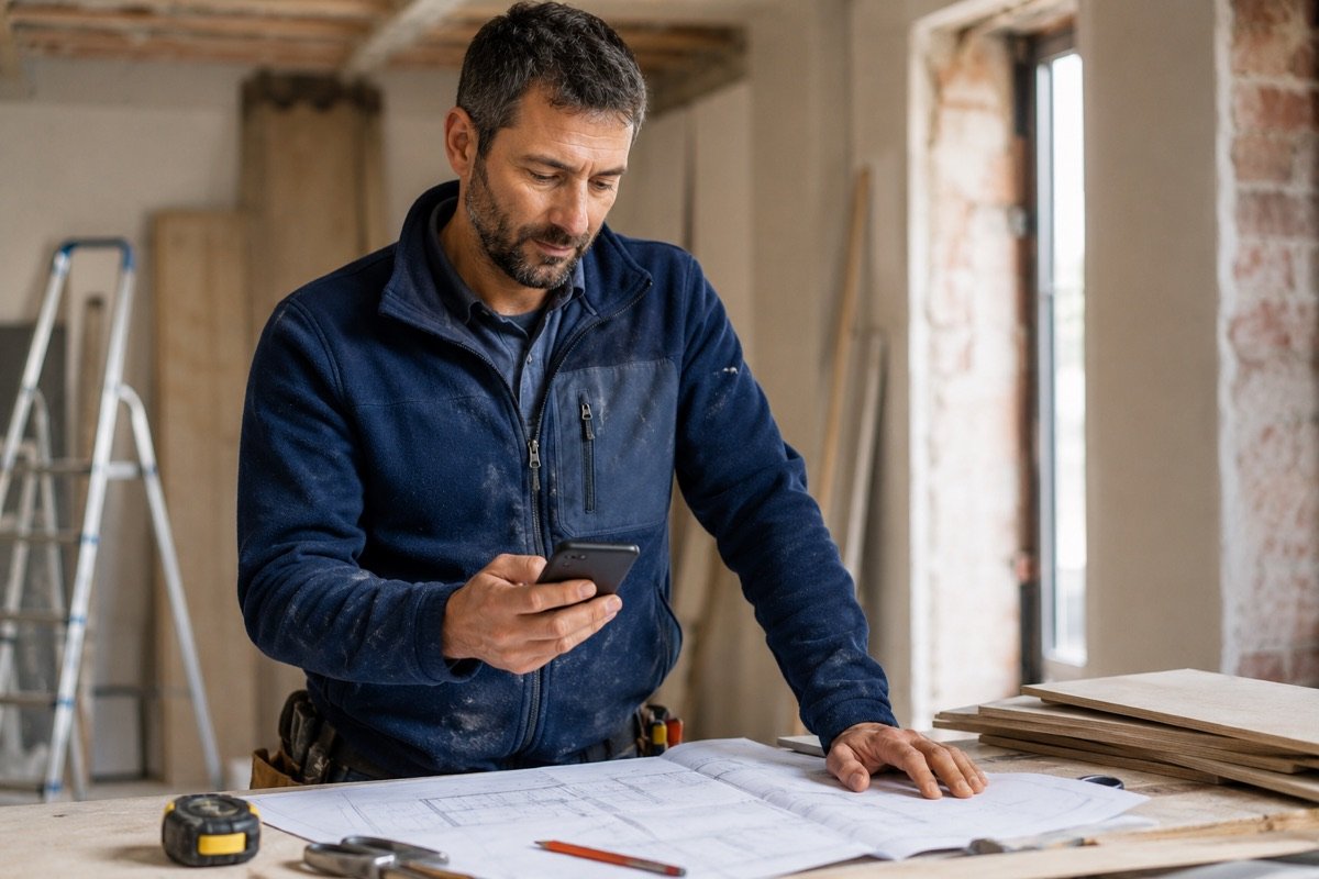 Artisan faisant son administratif avec l'IA